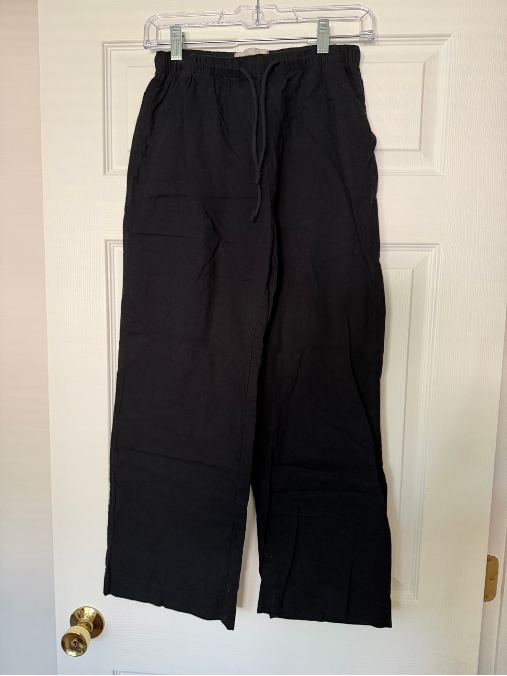 Abercrombie & Fitch Black Wide-Leg Drawstring Pants